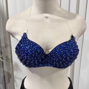 Embellished Royal Blue Sequin Bra